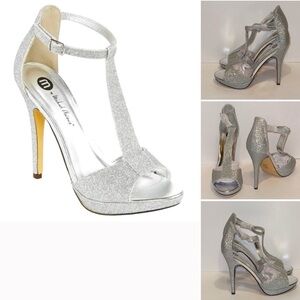 Michael Antonio Glittering Silver Heels